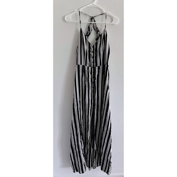 Altar'd‎ State Dress Womens Medium Black White Stripe Maxi Event Party Beach - Picture 1 of 7